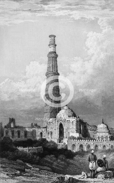 'Cootub Minar, Delhi', 1834. Creator: Samuel Prout.