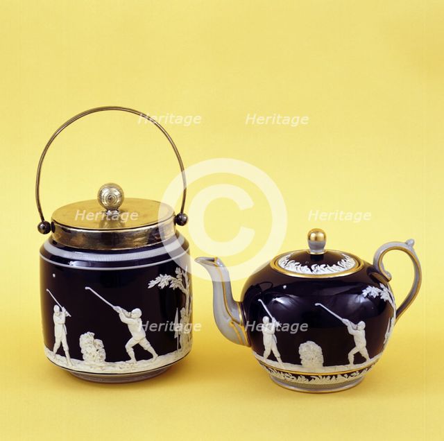 Copeland Spode golf-themed ceramics, c1905. Creator: Unknown.