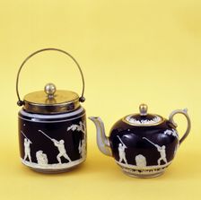 Copeland Spode golf-themed ceramics, c1905. Creator: Unknown