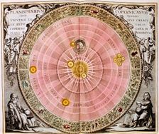 Copernican sun-centred (heliocentric) system of the universe, 1708. Creator: Unknown