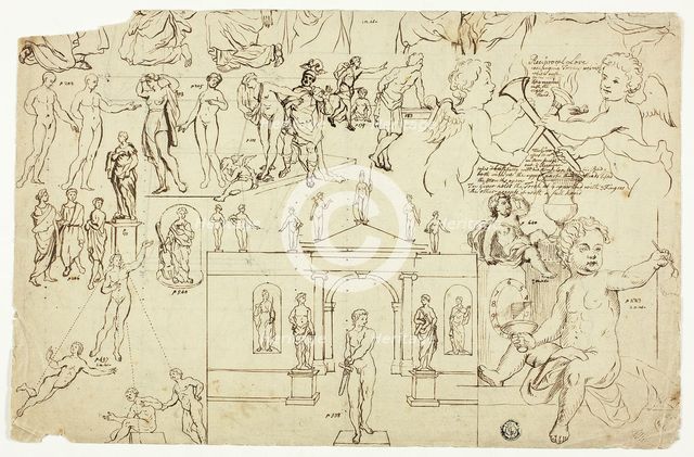 Copies after Illustrations of Statues and Paintings (recto), n.d. Creator: Unknown.