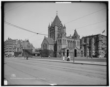 Copley Square, Trinity Church, Art Museum, Public Library, Boston, Mass., c1906. Creator: Unknown