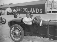 Coppa Florio type Sunbeam of EL Bouts, Surbiton Motor Club race meeting, Brooklands, Surrey, 1928. Artist: Bill Brunell