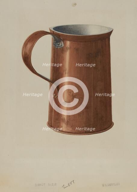 Copper Measuring Cup, c. 1938. Creator: Wilford H. Shurtliff.