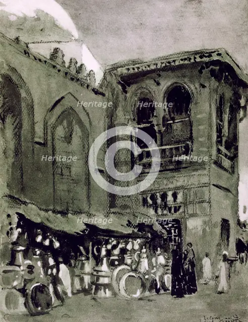 Copper merchant, Cairo, Egypt, 1928. Artist: Louis Cabanes