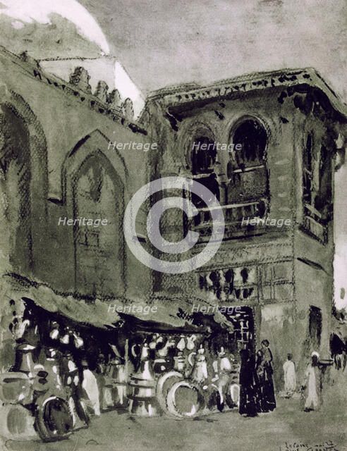 Copper merchant, Cairo, Egypt, 1928. Artist: Louis Cabanes