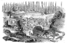 Copper mine or quarry, near Montreal, Canada - from a sketch by our special artist..., 1860. Creator: Unknown