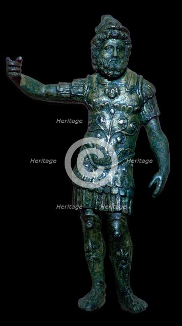 Copper alloy figure of Mars with silver inlay, Roman Britain, 2nd century. Artist: Unknown