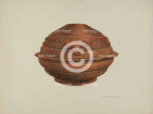 Copper Baptismal Font, c. 1941. Creator: Juanita Donahoo.