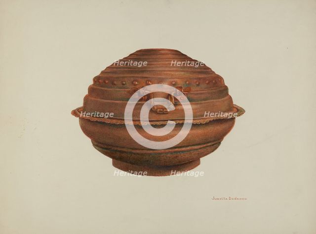 Copper Baptismal Font, c. 1941. Creator: Juanita Donahoo.