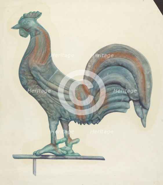 Copper Cock Weather Vane, 1935/1942. Creator: Harriette Gale.