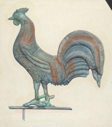 Copper Cock Weather Vane, 1935/1942. Creator: Harriette Gale