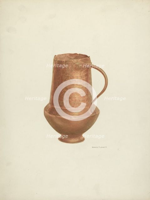Copper Cruet, 1937. Creator: Edward Jewett.