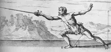 Copper Engraving by Rafael Schiamirossi, illustrating The Lunge 1610, (1936). Artist: Rafael Schiamirossi