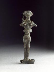 Copper figurine of Astarte on an ingot, Late Bronze Age, c1200-1100BC