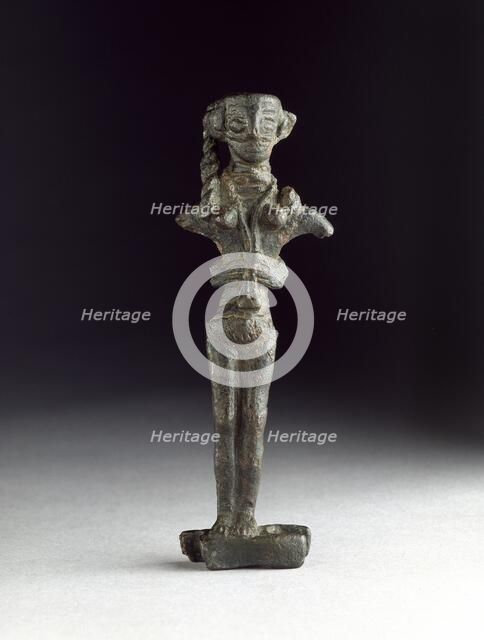 Copper figurine of Astarte on an ingot, Late Bronze Age, c1200-1100BC. Artist: Unknown.