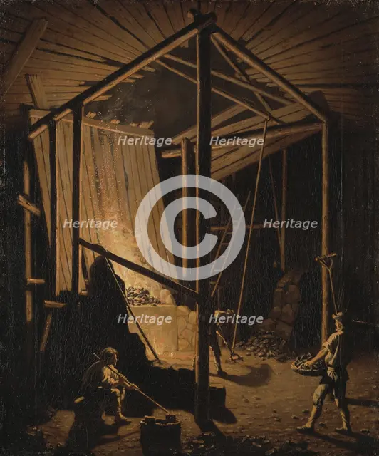 Copper Foundry at the Falun Mine, c18th century. Creator: Per Hillestrom.