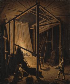 Copper Foundry at the Falun Mine, c18th century. Creator: Per Hillestrom