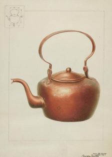 Copper Kettle with Spout, c. 1936. Creators: Gordon Saltar, James M. Lawson