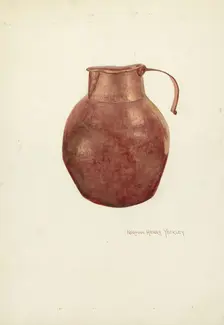 Copper Pitcher, 1935/1942. Creator: N. H. Yeckley