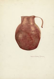 Copper Pitcher, 1935/1942. Creator: N. H. Yeckley