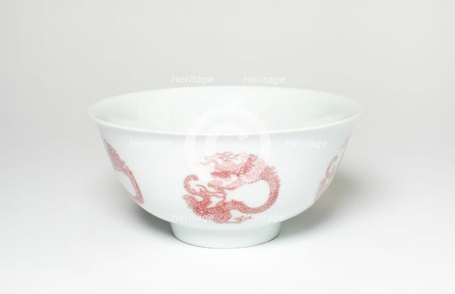 Copper-Red 'Dragon' Bowl, Early 20th century. Creator: Unknown.