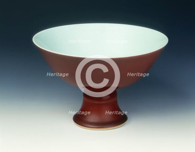 Copper red stem bowl, Qing dynasty, Yongzheng period, China, 1723-1735. Creator: Unknown.