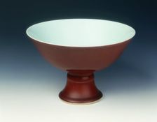Copper red stem bowl, Qing dynasty, Yongzheng period, China, 1723-1735. Creator: Unknown