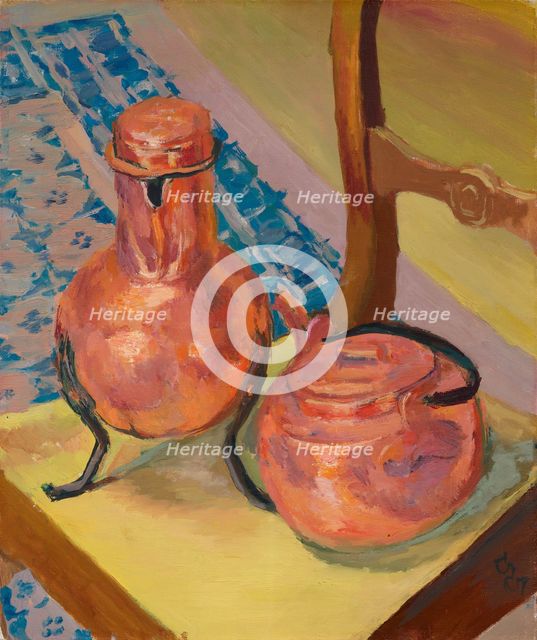 Copper still life on a chair, 1932. Creator: Giacometti, Giovanni (1868-1933).