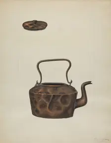 Copper Tea Kettle, 1935/1942. Creator: Clyde L. Cheney