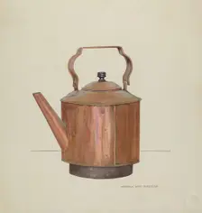 Copper Tea Kettle, 1935/1942. Creator: Isabella Ruth Doerfler