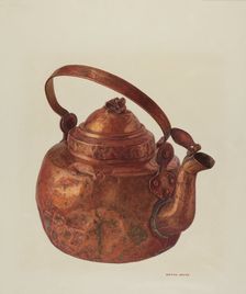 Copper Tea Kettle, c. 1940. Creator: Wayne White