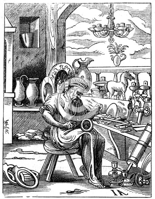 Coppersmith, 16th century (1849).Artist: Jost Amman