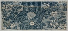 Copperplate Printed Cotton Fragment with American Eagle, 1830 - 1840. Creator: Unknown