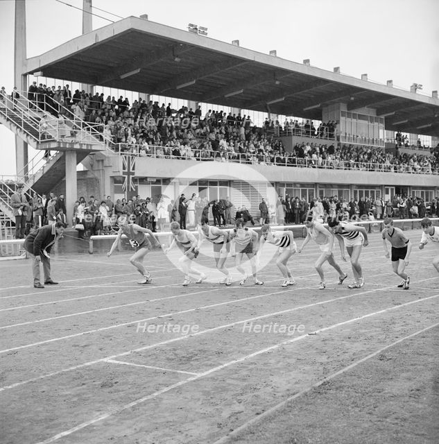Copthall Stadium, Hendon, Barnet, London, 25/06/1966. Creator: John Laing plc.