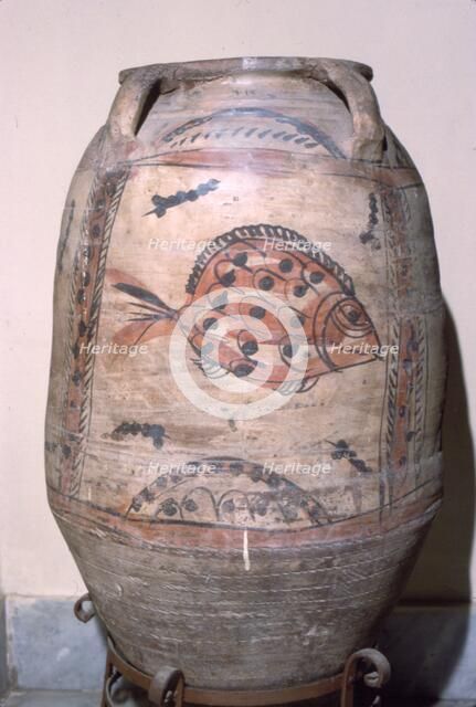 Coptic jar with fish, Egypt, c6th-8th century. Artist: Unknown.
