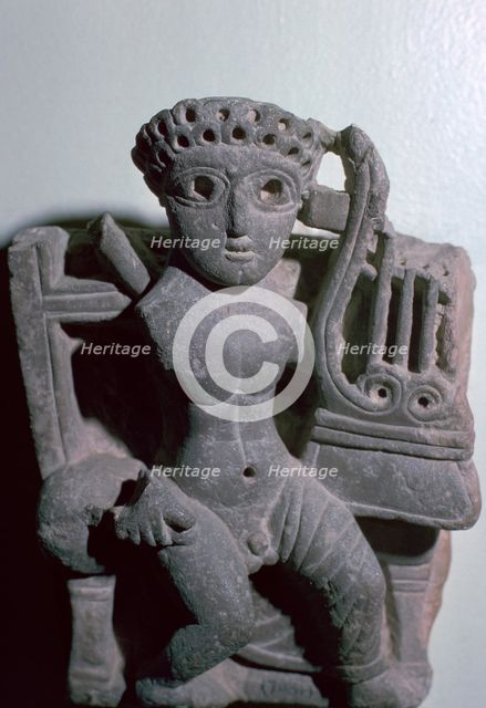 Coptic statuette of Orpheus with a lyre, 3rd century. Artist: Unknown