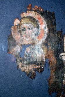 Coptic Textile Head of Christ, Painting on Linen, Egypt, 6th century