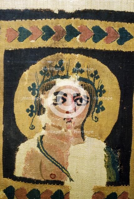 Coptic Textile, Portrait of Dionysus. 5th Century. Artist: Unknown.
