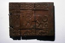 Coptic wooden carving of lion, 6th-7th century