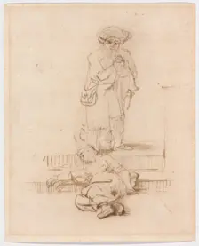 Copy after the Levite and the Violated Woman, mid-17th century. Creator: Unknown