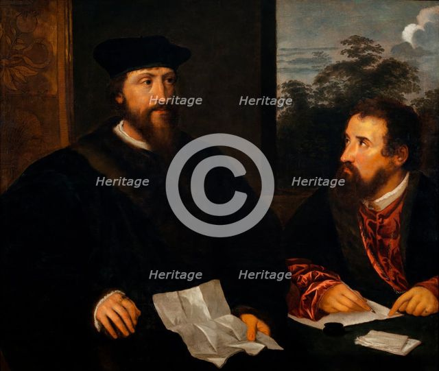 Copy after Tizian: Double Portrait of Georges d’Armagnac, Bishop of Rodez, French..., after 1540. Creator: Unknown.