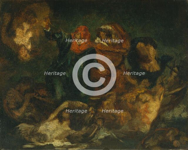 Copy after Delacroix's "Bark of Dante", ca. 1859. Creator: Edouard Manet.