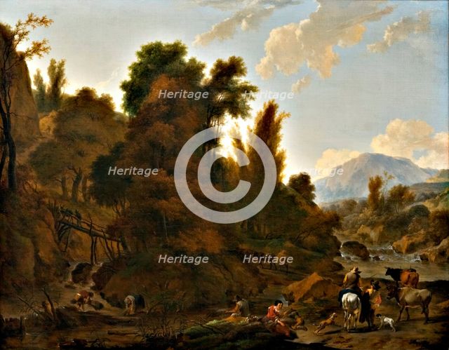 Copy after Nicolaes Pietersz. Berchem Rush Gatherers, c1810. Creator: Unknown.