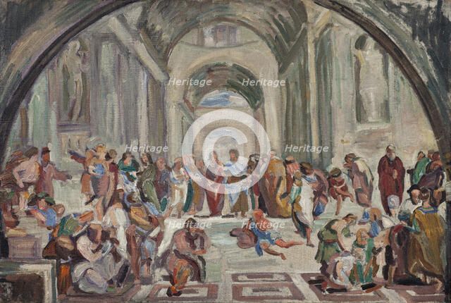 Copy after Rafael: The school of Athens, 1912. Creator: Jens Adolf Emil Jerichau.