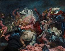 Copy after Rubens: The death of Decius Mus (Prado, Madrid), c1920. Creator: Vilhelm Lundstrom