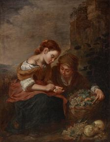 Copy of "The Little Fruit Seller" by Bartolomé Esteban Murillo, about 1885. Creator: John Ottis Adams