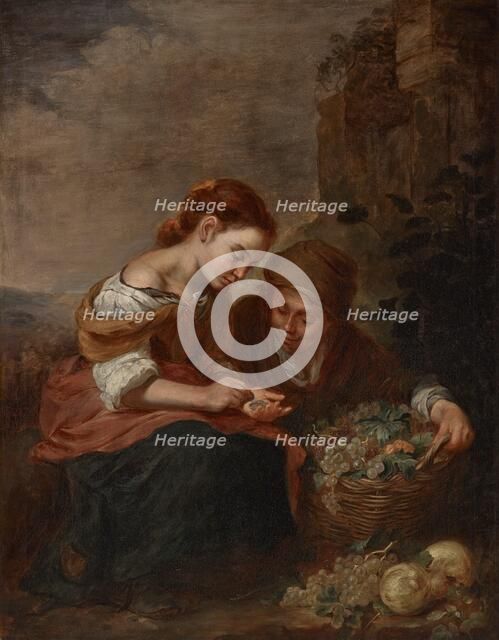 Copy of "The Little Fruit Seller" by Bartolomé Esteban Murillo, about 1885. Creator: John Ottis Adams.