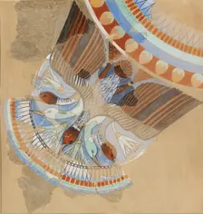 Copy of wall painting, a house, Amarna, swag of geese, 20th century. Artist: Anna (Nina) Macpherson Davies