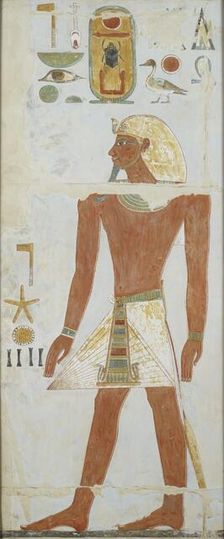 Copy of wall painting, Deir el Bahri Great Temple, Chapel of Anubis, 20th century. Artist: Anna (Nina) Macpherson Davies
